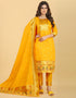 Mustard Pure Soft Silk Pant Straight Back View