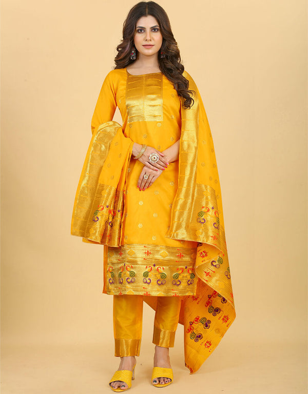 Mustard Pure Soft Silk Pant Straight