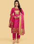 Pink Pure Soft Silk Pant Straight Back View