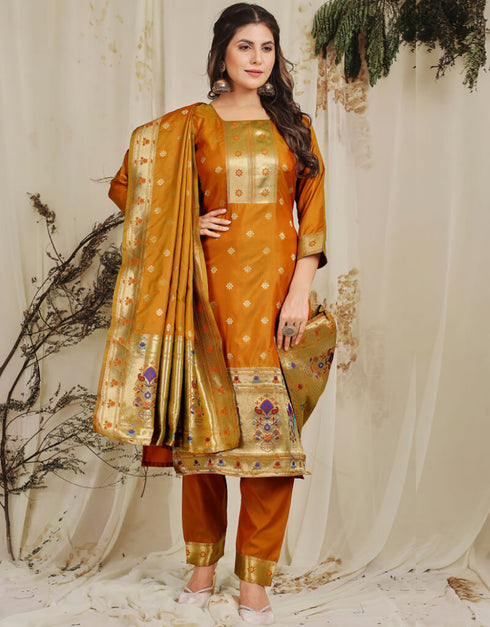 Mustard Pure Soft Silk Pant Straight