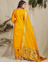 Yellow Pure Soft Silk Pant Straight Salwar Kameez