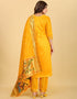 Yellow Pure Soft Silk Pant Straight Salwar Kameez