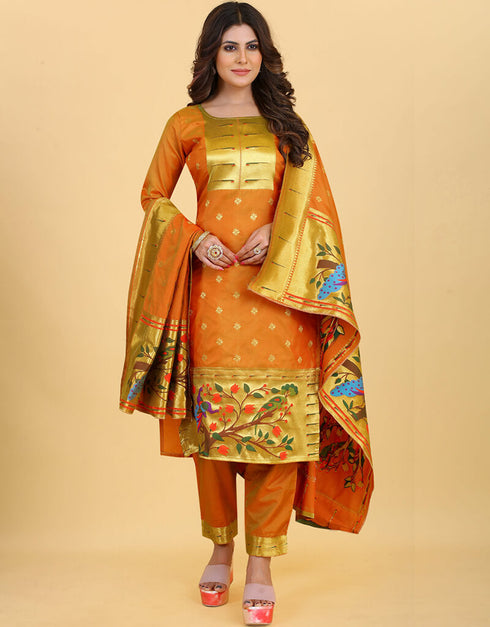 Mustard Pure Soft Silk Pant Straight Back View