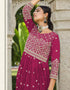Pansy Purple Pure Foux Georgette Lehenga Suit Closure View