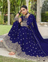 Gulf Blue Pure Foux Georgette Lehenga Suit Salwar Kameez