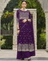 Deep Violet Pure Foux Georgette Lehenga Suit