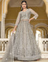 Grey Cloud Pure Butterfly Net Pant Anarkali