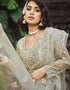 Grey Nickel Pure Butterfly Net Pant Anarkali Back View