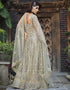 Grey Nickel Pure Butterfly Net Pant Anarkali Salwar Kameez