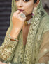 Grey Olive Pure Butterfly Net Pant Anarkali Closure View