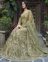 Grey Olive Pure Butterfly Net Pant Anarkali