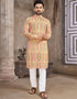 Peach Yellow Kurta Cotton Pant
