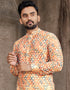 Mango Orange Kurta Cotton Chudiddar Closure View