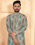 Blue Smoke Kurta Cotton Chudiddar Closure View