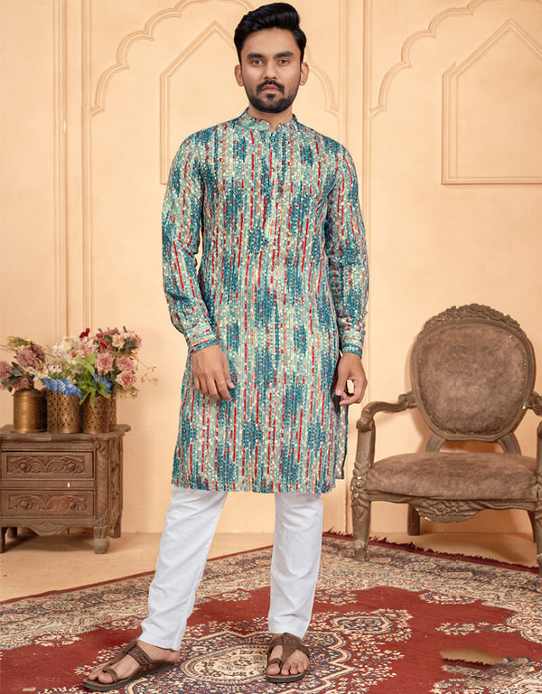 Blue Smoke Kurta Cotton Chudiddar