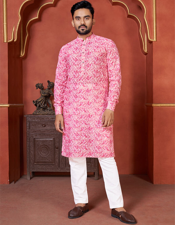 Faded Pink Kurta 14 kg Heavy Rayon Pant