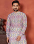 Muted Pink Kurta 14 kg Heavy Rayon Pant Closure View