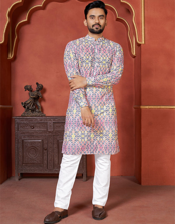 Muted Pink Kurta 14 kg Heavy Rayon Pant