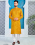 Bee Yellow Kurta Heavy Jacquard Silk Pant