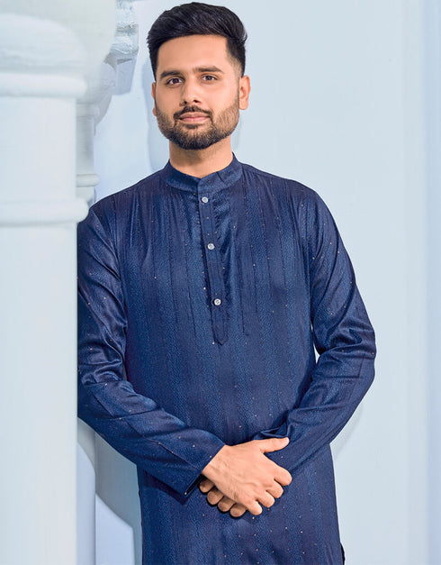Blue Jay Kurta Heavy Jacquard Silk Pant Closure View