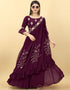 Blackberry Designer Party Wear Readymade Gown With Shrug Closure View