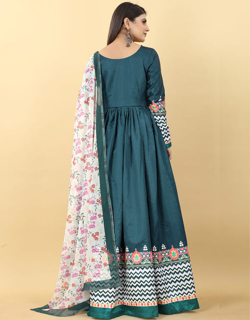 Blue Dianne Designer Party Wear Readymade Gown With Dupatta Salwar Kameez