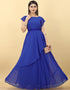 Blue Designer Party Wear Readymade Gown Closure View