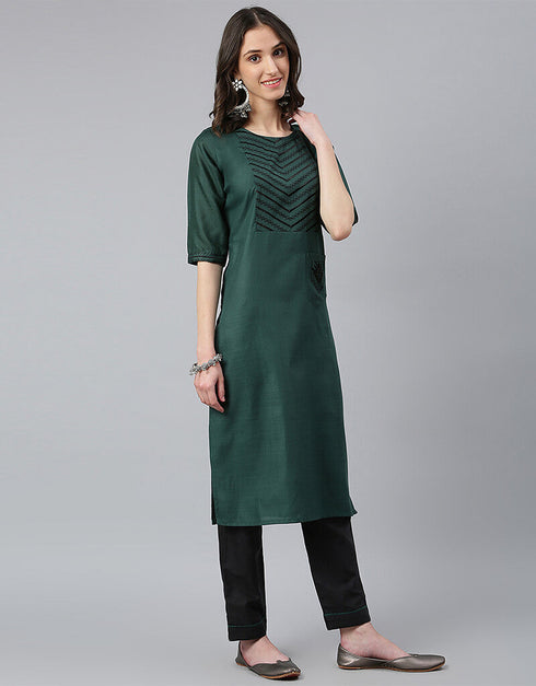 Ruby Cotton Silk Teal Green Suit Suit Pant Bottom Closure View