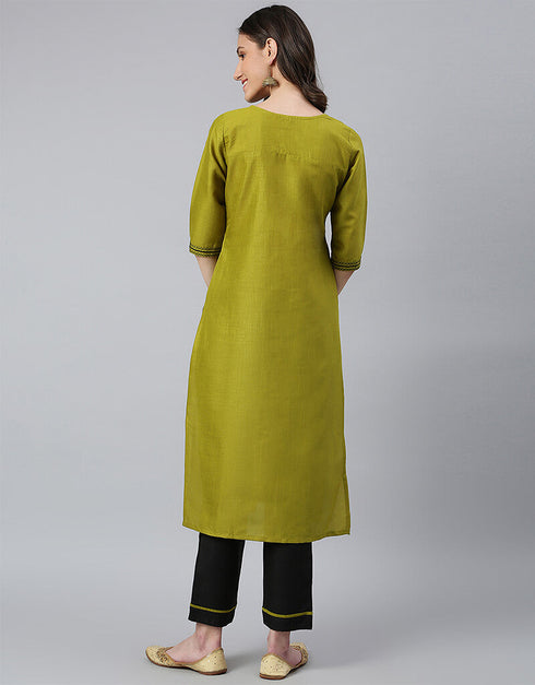 Ruby Cotton Silk Olive Suit Suit Pant Bottom Salwar Kameez