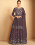 Mauve Faux Georgette Lehenga Suit