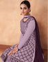 Purple Faux Georgette Palazzo Suit Closure View