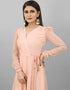 Peach Trendy Designer Classy Readymade Tunic Closure View