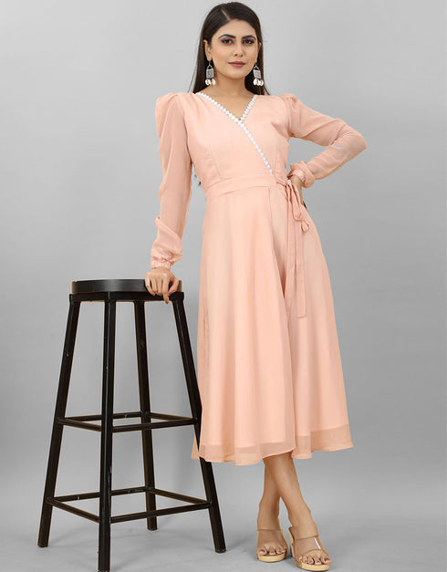 Peach Trendy Designer Classy Readymade Tunic