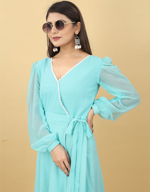 Bottle Green Trendy Designer Classy Readymade Tunic Closure View