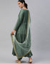 Olive Chinnon Pant Anarkali Salwar Kameez