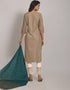 Chiku Brown Viscose Rayon Blend Pant Straight Salwar Kameez
