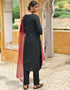Black Viscose Rayon Blend Pant Straight Salwar Kameez