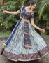 Multi Color Slub Cotton Lehenga Choli Back View