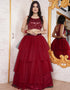 Maroon Magenta Heavy Net Lehenga Choli