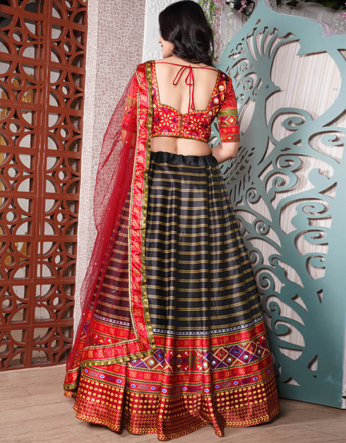 Multi Color Italian Silk Lehenga Choli Salwar Kameez