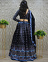 Montana Navy Blue Heavy Malay Silk Lehenga Choli Salwar Kameez