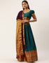 Teal Poly Silk Cotton Lehenga Choli
