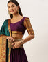 Magenta Purple Poly Silk Cotton Lehenga Choli Closure View