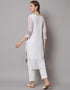 White Georgette N/A Straight Salwar Kameez