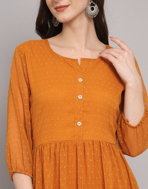 Mustard Georgette N/A Straight Closure View