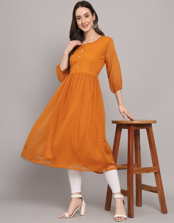 Mustard Georgette N/A Straight