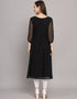 Black Georgette N/A Straight Salwar Kameez