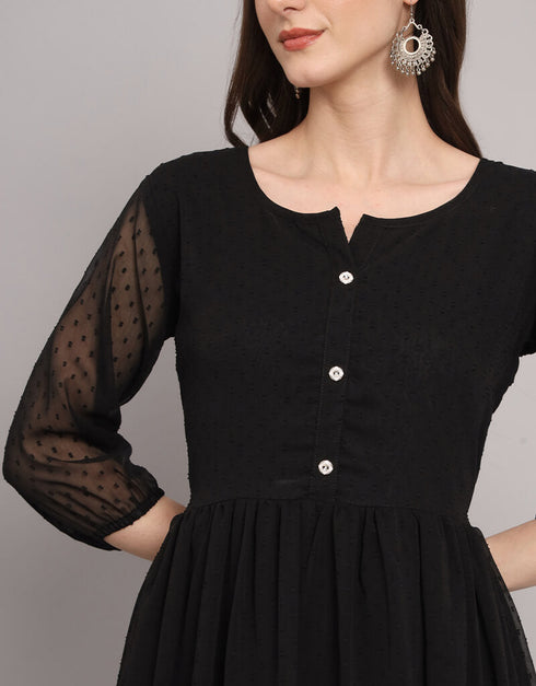 Black Georgette N/A Straight Closure View