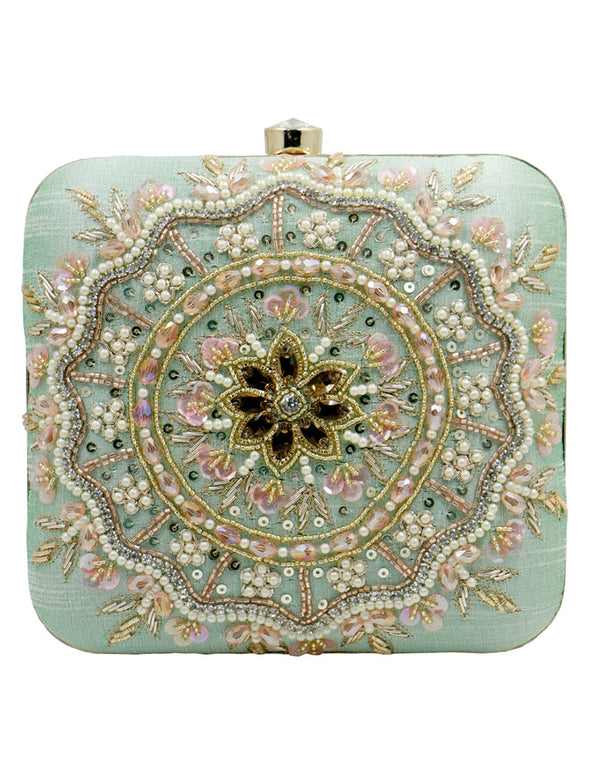 Rani Pink Heavy Designer Handworked Clutches-Accessories