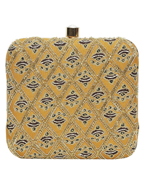 Black Heavy Designer Handworked Clutches-Accessories